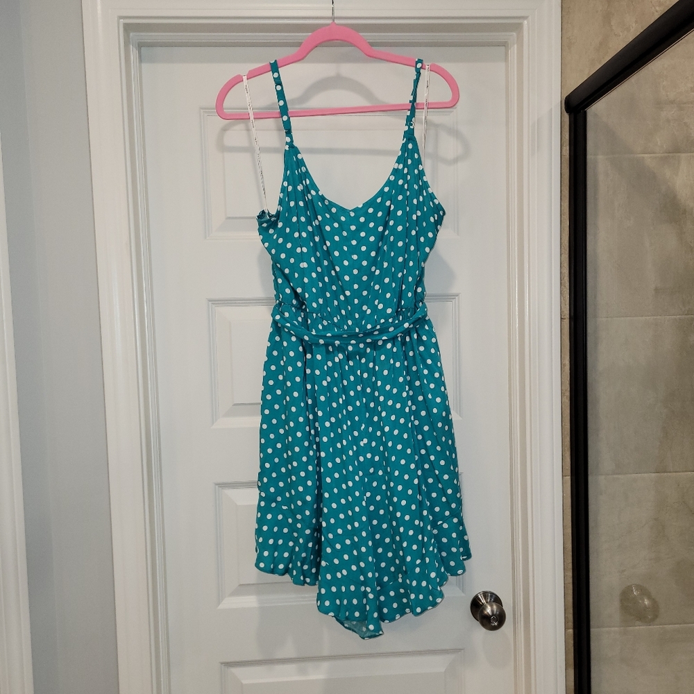 City Chic Teal Polka Dot Romper - Picture 5 of 5